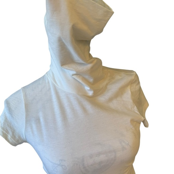 Theory Ivory Cowl Neck Short Sleeve Top - Picture 5 of 7